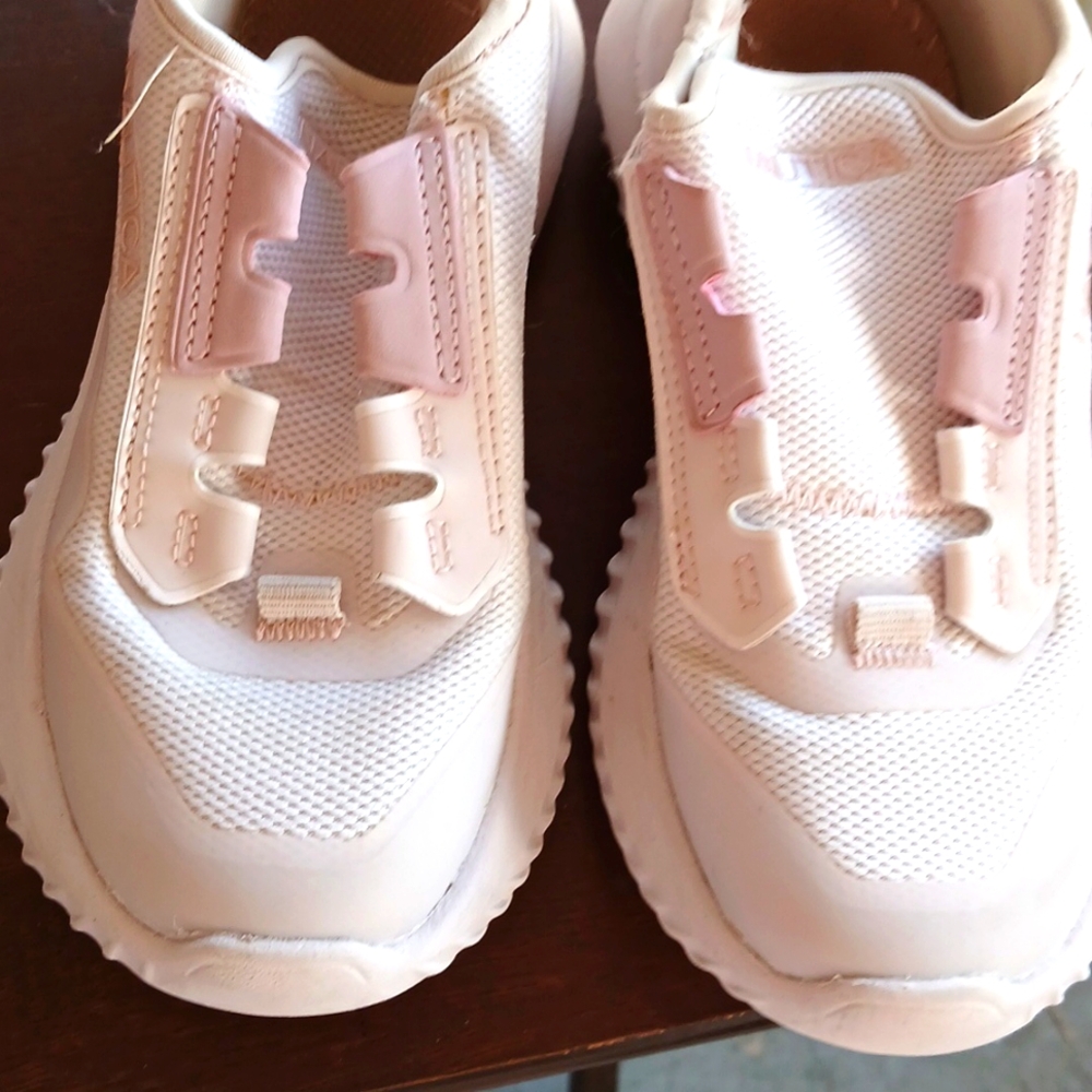 Girls size 13 Nautica shoes pink and white